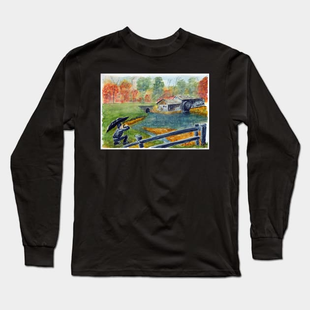 Photographing the Marby Mill at the Meadows of Dan Long Sleeve T-Shirt by pops